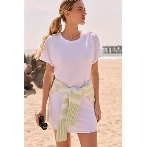 Anthropologie x Nation LTD Women's Dress Rowan T-Shirt Mini Cotton M White Gold